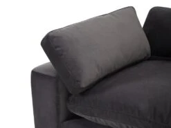 Canapé D'angle Droit En Velours Gris Anthracite AMAURY -Accueil-Canapé canape 19467071