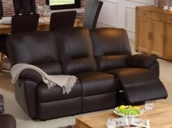 Canapé 3 Places Relax électrique En Cuir MARCIS - Marron -Accueil-Canapé canape 195081