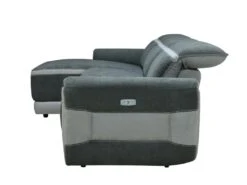 Canapé D'angle Gauche Relax électrique En Tissu Gris Foncé ORIETTO -Accueil-Canapé canape 19565657