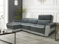 Canapé D'angle Gauche Relax électrique En Tissu Gris Foncé ORIETTO -Accueil-Canapé canape 19565669