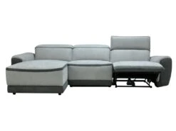 Canapé D'angle Gauche Relax électrique En Tissu Gris Clair ORIETTO 18 Canapé D'angle Gauche Relax électrique En Tissu Gris Clair ORIETTO -Accueil-Canapé canape 19566373