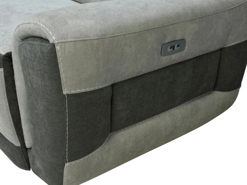 Canapé D'angle Gauche Relax électrique En Tissu Gris Clair ORIETTO 12 Canapé D'angle Gauche Relax électrique En Tissu Gris Clair ORIETTO – Image 10