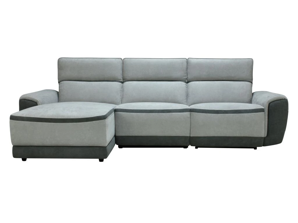 Canapé D'angle Gauche Relax électrique En Tissu Gris Clair ORIETTO 7 Canapé D'angle Gauche Relax électrique En Tissu Gris Clair ORIETTO – Image 5