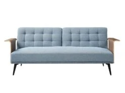 Canapé 3 Places Convertible Clic-clac En Tissu Bleu NINANDRO -Accueil-Canapé canape 19576569