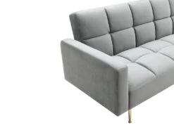 Canapé D'angle Convertible Réversible Clic-clac En Velours Gris NIETO -Accueil-Canapé canape 19578653