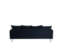 Villabon - Canapé Convertible 4 Places En Velours Pieds épingles Noirs - Couleur - Bleu Marine -Accueil-Canapé canape 19580295