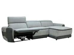 Canapé D'angle Droit Relax électrique En Tissu Gris Clair ORIETTO 15 Canapé D'angle Droit Relax électrique En Tissu Gris Clair ORIETTO -Accueil-Canapé canape 19584933