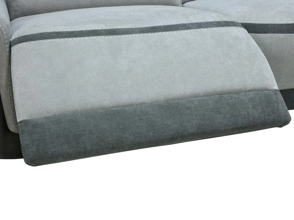 Canapé D'angle Droit Relax électrique En Tissu Gris Clair ORIETTO 11 Canapé D'angle Droit Relax électrique En Tissu Gris Clair ORIETTO – Image 9