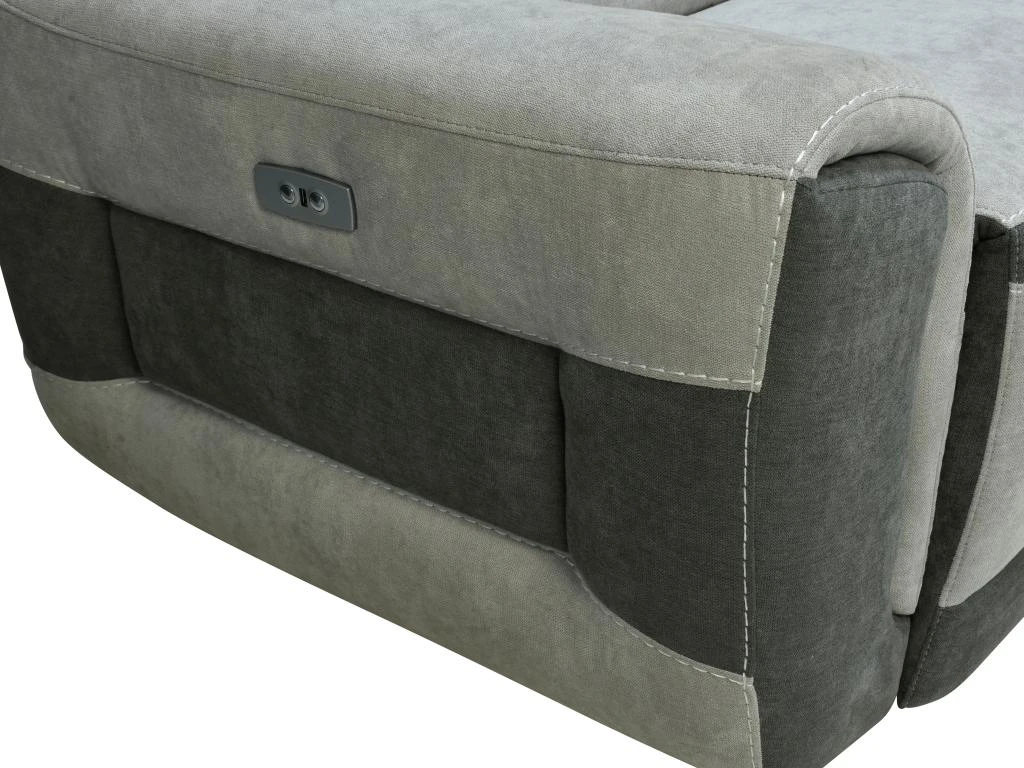 Canapé D'angle Droit Relax électrique En Tissu Gris Clair ORIETTO 12 Canapé D'angle Droit Relax électrique En Tissu Gris Clair ORIETTO – Image 10