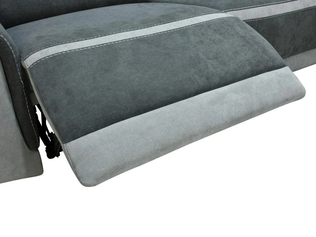 Canapé D'angle Droit Relax électrique En Tissu Gris Foncé ORIETTO 11 Canapé D'angle Droit Relax électrique En Tissu Gris Foncé ORIETTO – Image 9