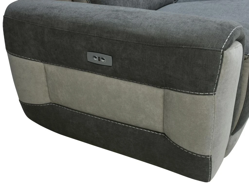 Canapé D'angle Droit Relax électrique En Tissu Gris Foncé ORIETTO 12 Canapé D'angle Droit Relax électrique En Tissu Gris Foncé ORIETTO – Image 10