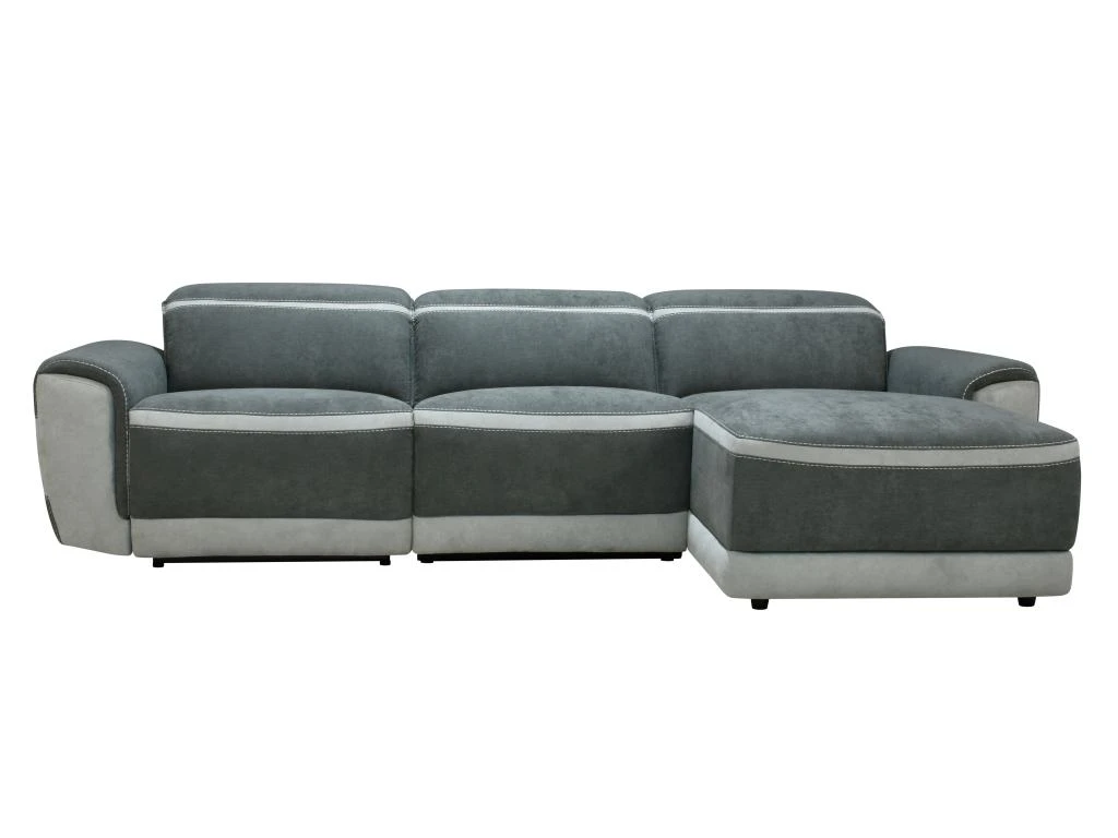 Canapé D'angle Droit Relax électrique En Tissu Gris Foncé ORIETTO 6 Canapé D'angle Droit Relax électrique En Tissu Gris Foncé ORIETTO – Image 4