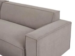 Canapé D'angle Gauche Et Pouf En Velours Côtelé Taupe BORORE -Accueil-Canapé canape 19738843