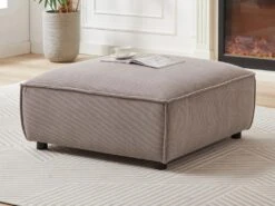 Canapé D'angle Gauche Et Pouf En Velours Côtelé Taupe BORORE -Accueil-Canapé canape 19738915