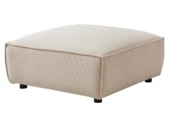 Canapé D'angle Gauche Et Pouf En Velours Côtelé Beige BORORE -Accueil-Canapé canape 19758845