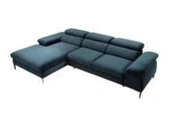 Canapé D'angle Gauche Convertible En Velours Bleu Nuit SEPINA De Pascal Morabito -Accueil-Canapé canape 19769217