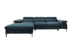 Canapé D'angle Gauche Convertible En Velours Bleu Nuit SEPINA De Pascal Morabito -Accueil-Canapé canape 19769347