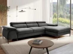 Canapé D'angle Droit Convertible En Velours Anthracite SEPINA De Pascal Morabito -Accueil-Canapé canape 19769853