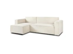 Canapé D'angle Convertible Réversible Lorenzo En Velours Côtelé Beige -Accueil-Canapé canape 19910009