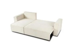 Canapé D'angle Convertible Réversible Lorenzo En Velours Côtelé Beige -Accueil-Canapé canape 19910011