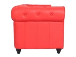 Grand Canapé 3 Places Chesterfield Rouge -Accueil-Canapé canape 19939809