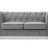 Grand Canapé 2 Places Chesterfield Velours Argent -Accueil-Canapé canape 19940005