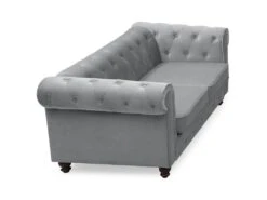 Grand Canapé 2 Places Chesterfield Velours Argent -Accueil-Canapé canape 19940009