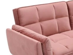Canapé 3 Places Convertible Clic-clac En Velours Rose GULCAN -Accueil-Canapé canape 19966173