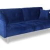 Canapé Convertible Clic-clac 3 Places Carla Velours Bleu