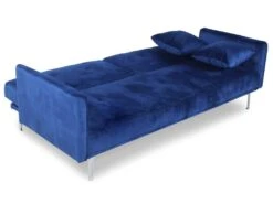 Canapé Convertible Clic-clac 3 Places Carla Velours Bleu -Accueil-Canapé canape 20006235