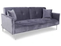 Canapé Convertible Clic-clac 3 Places Carla Velours Gris