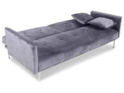 Canapé Convertible Clic-clac 3 Places Carla Velours Gris -Accueil-Canapé canape 20006363