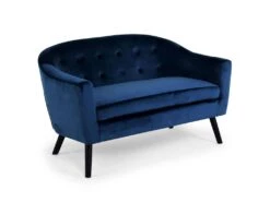 Canapé 2 Places Scandinave Savoy Velours Bleu