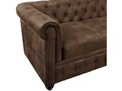 Canapé Chesterfield 3 Places Marron Vieilli -Accueil-Canapé canape 20012701