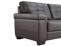 Canapé 2 Places En Cuir HAZEL - Marron -Accueil-Canapé canape 204037