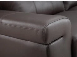 Canapé 2 Places En Cuir HAZEL - Marron -Accueil-Canapé canape 204039