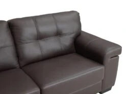 Canapé 2 Places En Cuir HAZEL - Marron -Accueil-Canapé canape 204043