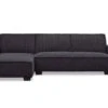 Canapé D'angle Réversible Et Convertible Johnny Velours Côtelé Noir -Accueil-Canapé canape 20905019