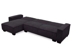 Canapé D'angle Réversible Et Convertible Johnny Velours Côtelé Noir -Accueil-Canapé canape 20905025