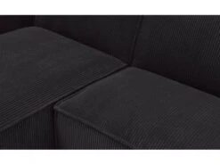Canapé D'angle Réversible Et Convertible Johnny Velours Côtelé Noir -Accueil-Canapé canape 20905027
