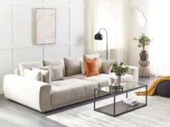 Canapé 4 Places En Tissu Beige TORPO