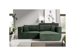 Canapé D'angle Réversible Convertible 3 Places Jimmy Velours Côtelé Vert Sapin -Accueil-Canapé canape 20941729