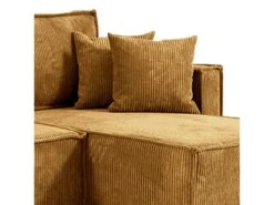 Canapé D'angle Réversible Convertible 3 Places Ezekiel Velours Côtelé Jaune -Accueil-Canapé canape 20941761