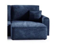 Canapé D'angle Réversible Convertible 3 Places Coffre Valentin Mini Bouclé Bleu -Accueil-Canapé canape 20941851