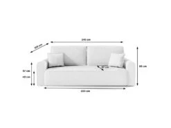 Canapé Convertible 3 Places Coffre Valentin Bouclé Blanc -Accueil-Canapé canape 20942205