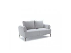 Canapé 2 Places Tissu Gris Clair - ALIX
