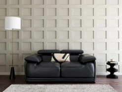 Canapé 2 Places En Cuir MACELO - Noir