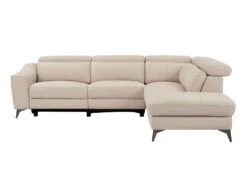 Canapé D'angle Droit Relax électrique En Cuir Crème FORLO 12 Canapé D'angle Droit Relax électrique En Cuir Crème FORLO -Accueil-Canapé canape 21136905