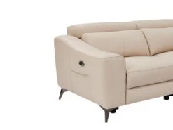 Canapé D'angle Droit Relax électrique En Cuir Crème FORLO 15 Canapé D'angle Droit Relax électrique En Cuir Crème FORLO -Accueil-Canapé canape 21136911