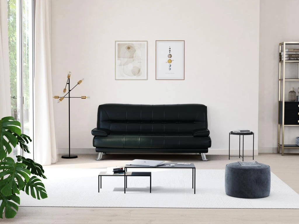 Canapé Convertible Clic-clac MAXIME En Simili - Noir 3 Canapé Convertible Clic-clac MAXIME En Simili - Noir